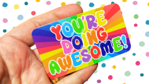 holding business card