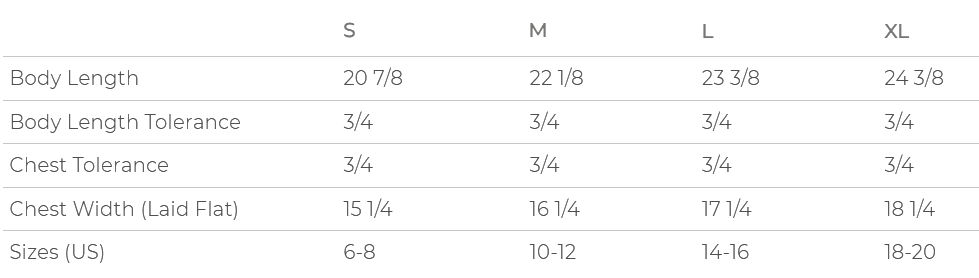 shirt sizing